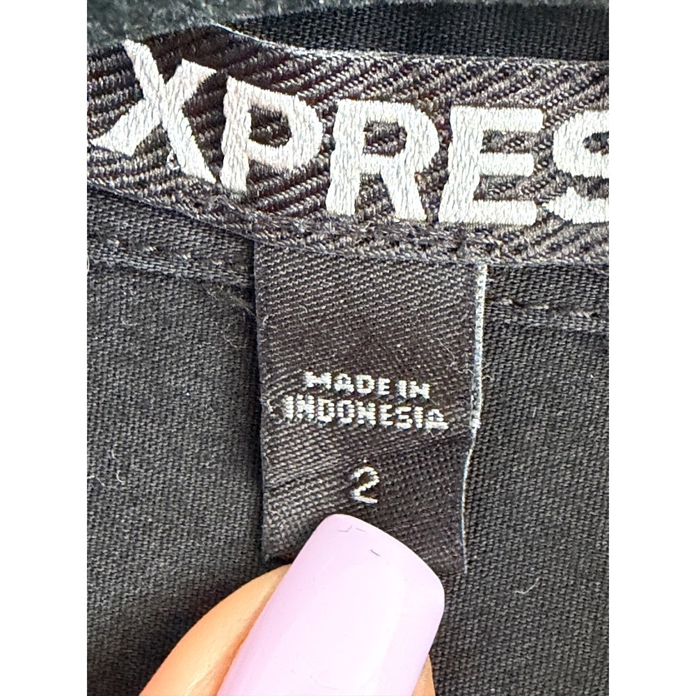 Express Womens Black Long Sleeve Fit and Flare Shirt Dress Size 2 Pockets - Picture 4 of 10